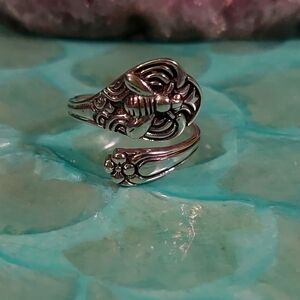 Sterling Silver Oxidized Bee Spoon Ring 🐝